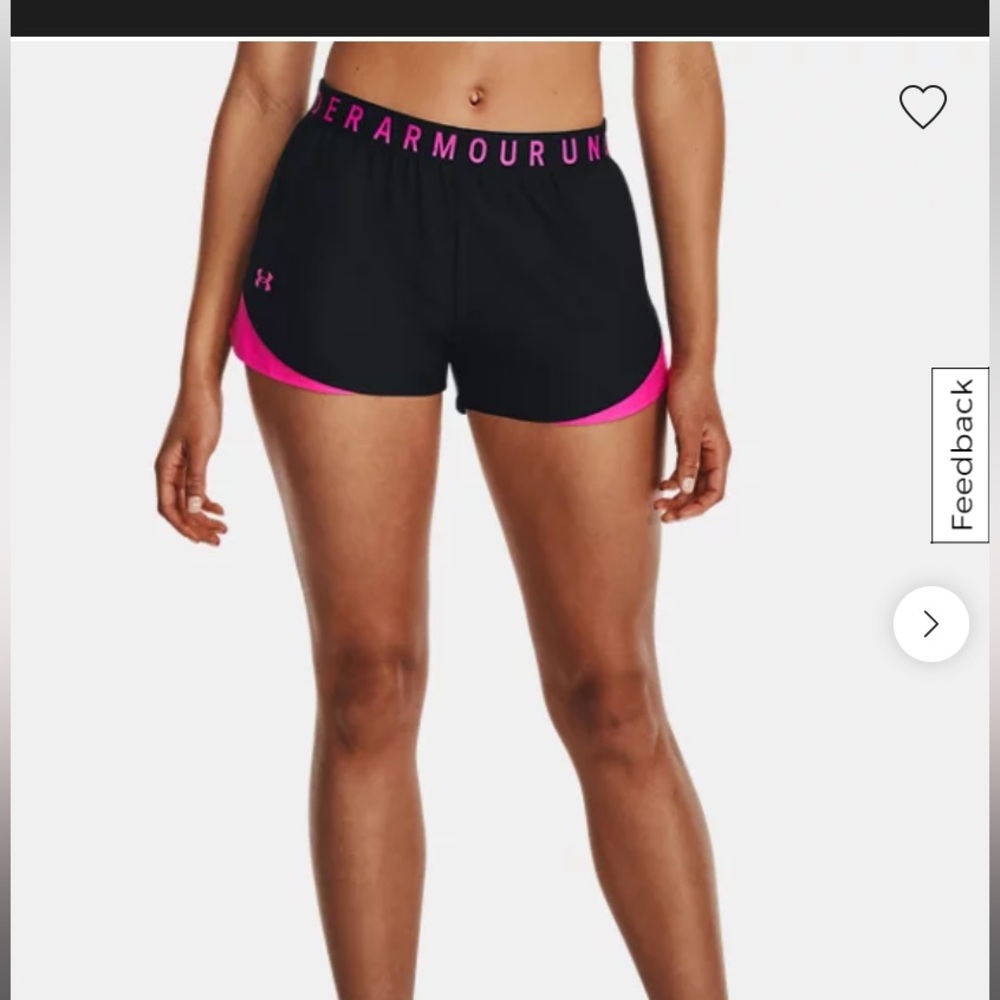 underarmour, black/neon pink loose fit shorts